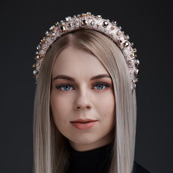High Headband Abby with Swarovski and Preciosa Crystals