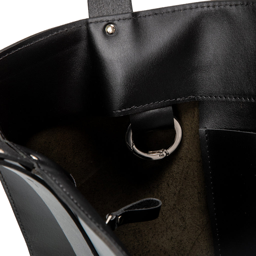 Large Handbag Adele - Genuine Black Leather