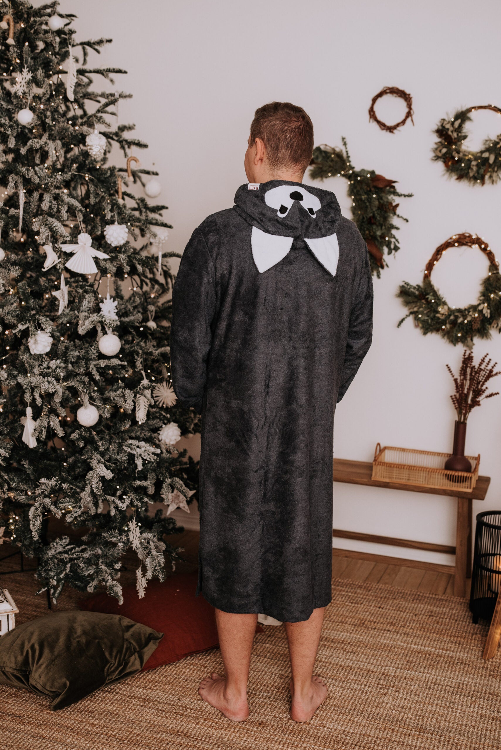 Long-Sleeve Poncho WOLF - Bamboo Terry