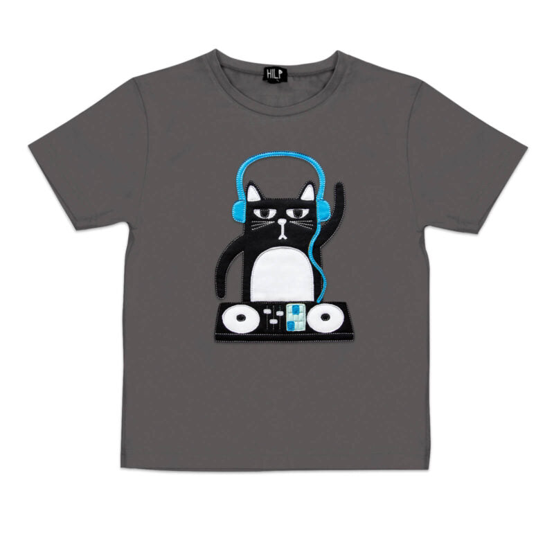 Kids DJ Cat T-Shirt