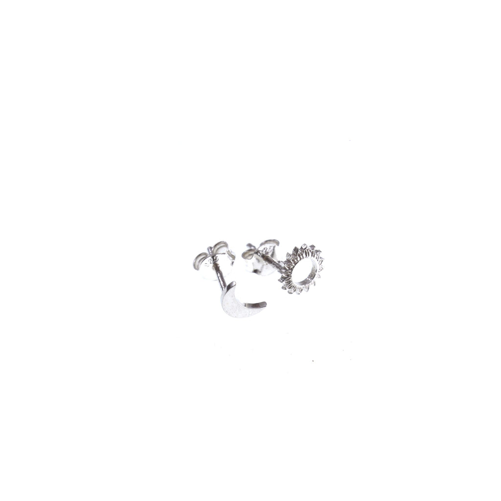 Moon and Sun Stud Earrings