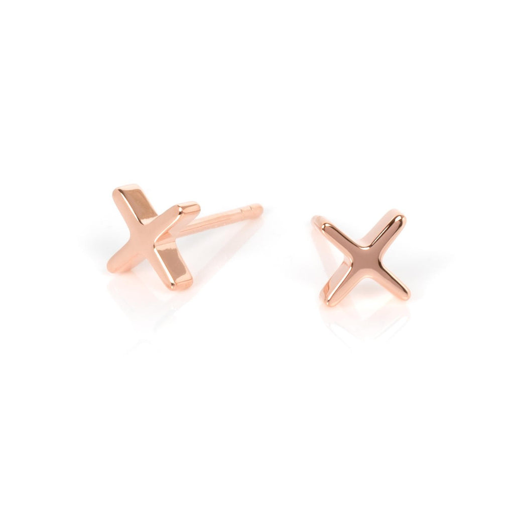 Crux Earrings - Rose Gold and Silver