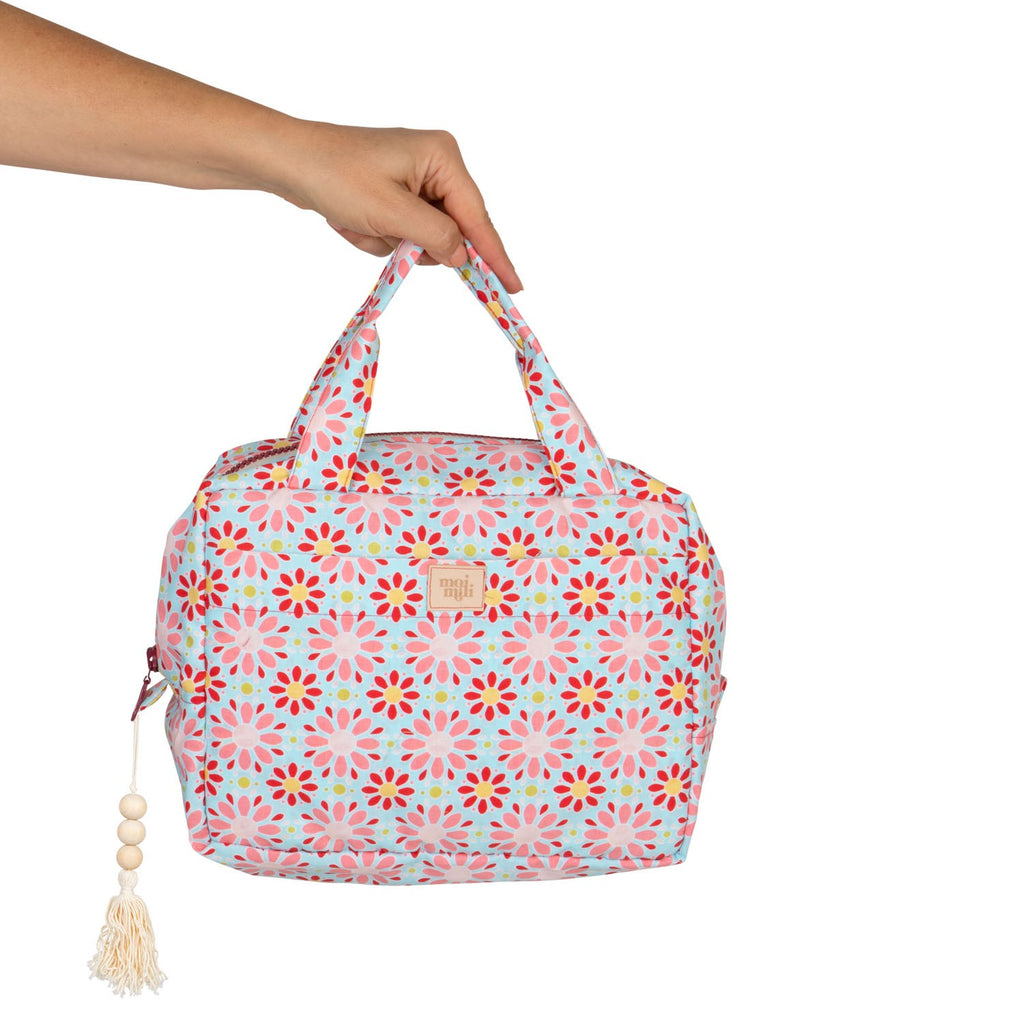 Large Make-Up Bag - Red Flowers