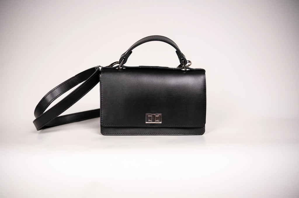 Small Briefcase Handbag - Black